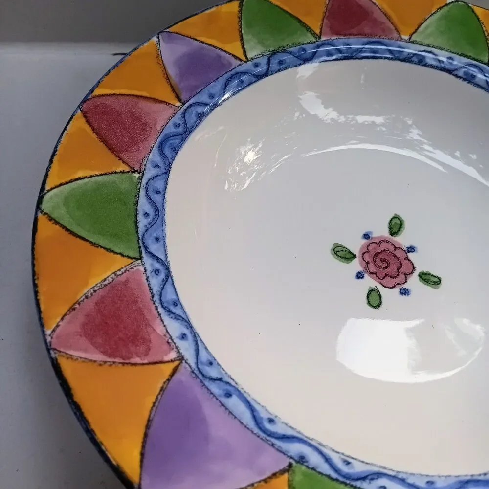 Vtg Sango The Sweet Shoppe Rim Soup Bowl-Peach Cobbler-3026-Whimsical-Y2K